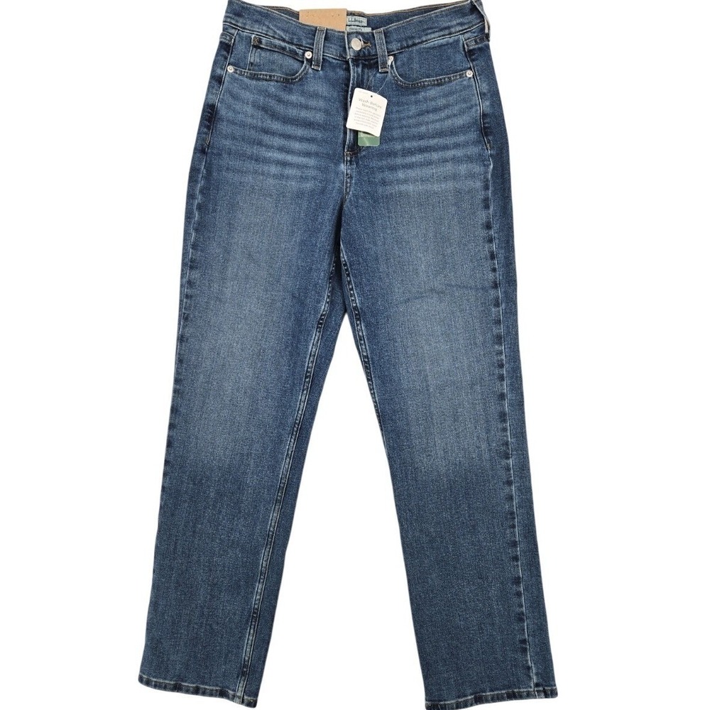 L.L. Bean Jeans NWT Womens 8 Blue Original Fit High Rise Straight Leg Denim Pant